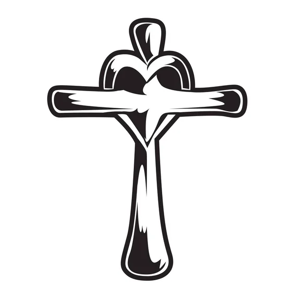 Christian Cross Aile Dessin Vectoriel Illustration Lame — Image vectorielle