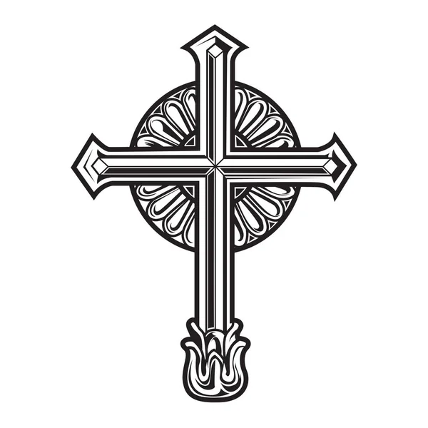 Christian Cross Aile Dessin Vectoriel Illustration Lame — Image vectorielle