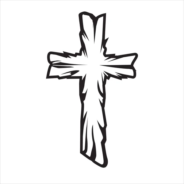 Christian Cross Aile Dessin Vectoriel Illustration Lame — Image vectorielle