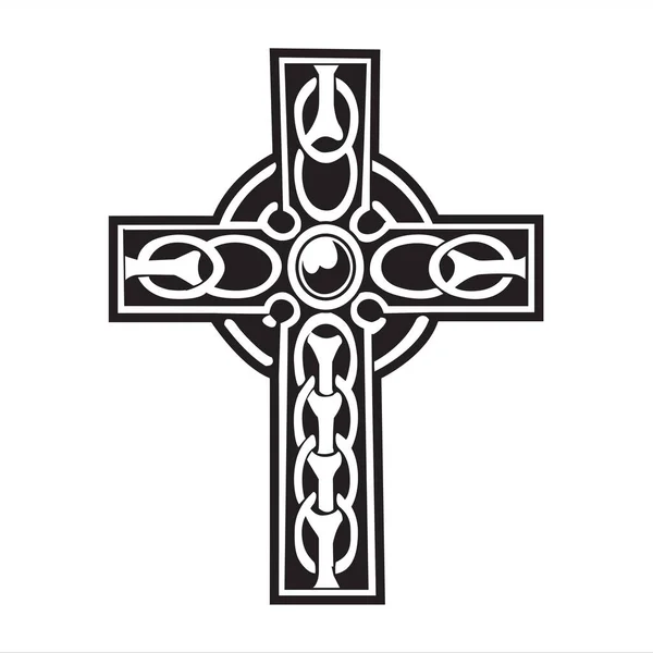 Christliches Kreuz Flügel Vektor Zeichnung Blak Illustration — Stockvektor