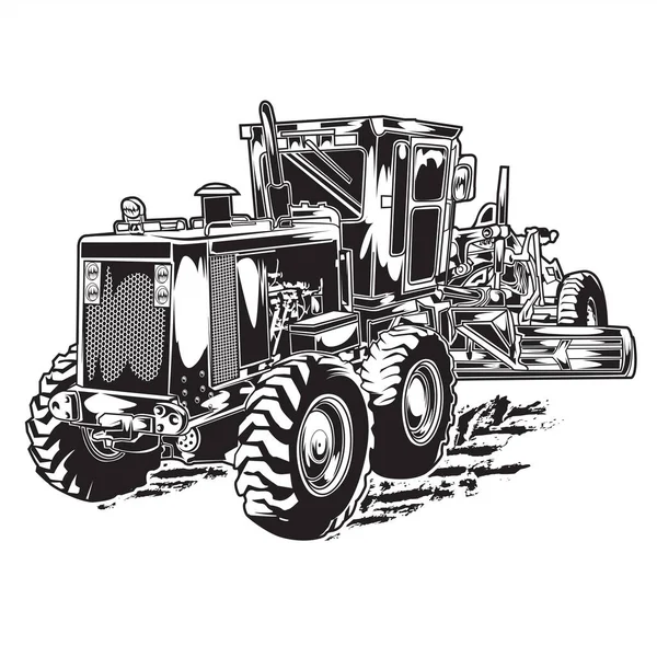 Construction Tractor Car Vector Illustration — Stock Vector