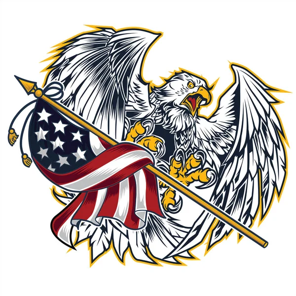 Eagle Bird Wing Annimal Usa Αμερική Διάνυσμα Εικονογράφηση — Διανυσματικό Αρχείο