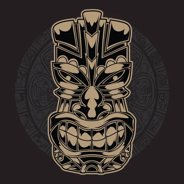 Tótem Hawaiano Tiki God Tribal Stock Ilustración Vector — Vector de stock