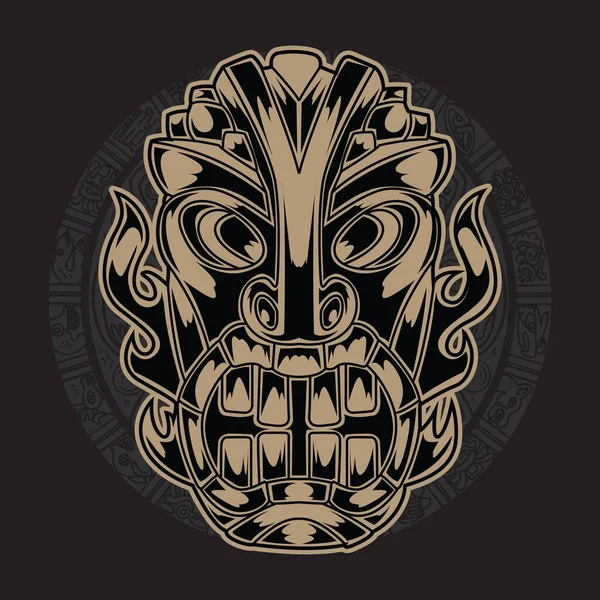 Tótem Hawaiano Tiki God Tribal Stock Ilustración Vector — Vector de stock