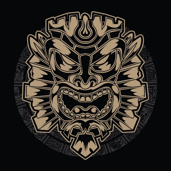 Tótem Hawaiano Tiki God Tribal Stock Ilustración Vector — Vector de stock