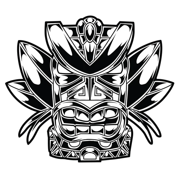 Tótem Hawaiano Tiki God Tribal Stock Ilustración Vector — Vector de stock