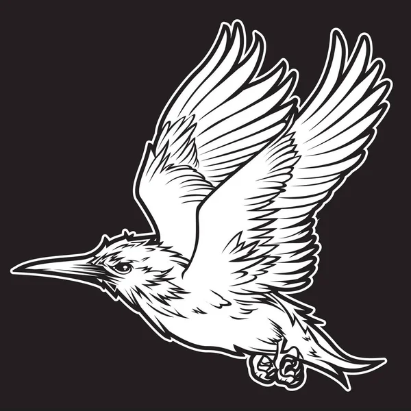 Birds Annimal Wing Drawing Vector Icon Logo Vintage Illustration — Stock Vector