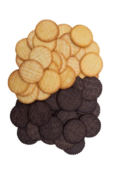 Biscoitos Pretos Com Amarelo São Combinados — Fotografia de Stock