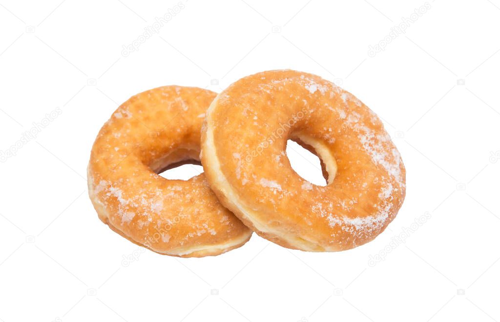 Donuts on a white background.