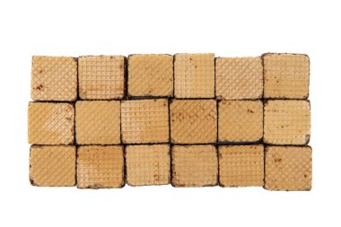 Beyaz arkaplanda gofretler.