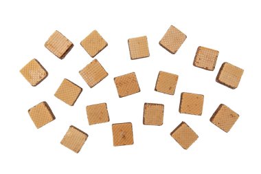 Beyaz arkaplanda gofretler.