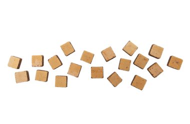 Beyaz arkaplanda gofretler.