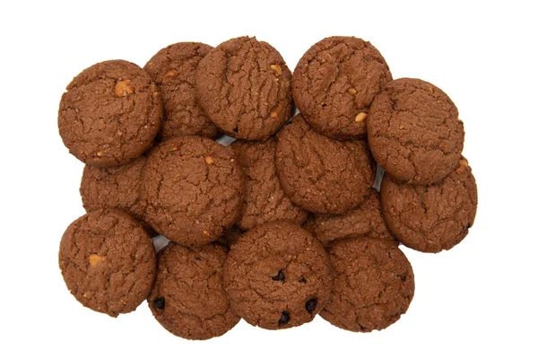 Csokoládé Cookie Fehér Alapon — Stock Fotó
