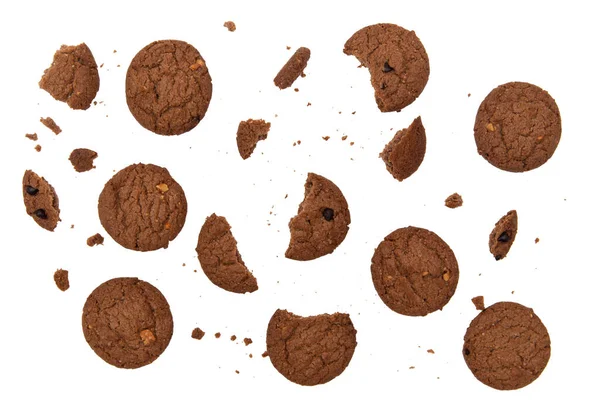 Chocolate Cookies White Background — Stock Photo, Image