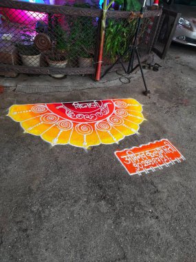 Rangoli sanatı Ganpatifestival2020 Pune Maharashtra Hindistan.