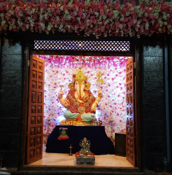 Bella Scultura Del Signore Ganesha Ganpatifestival2020 Pune Maharashtra India — Foto Stock