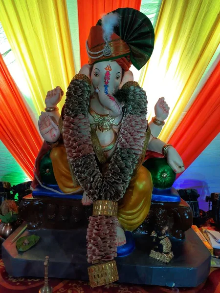 Hermosa Escultura Del Señor Ganesha Ubicación Pune Maharashtra India — Foto de Stock