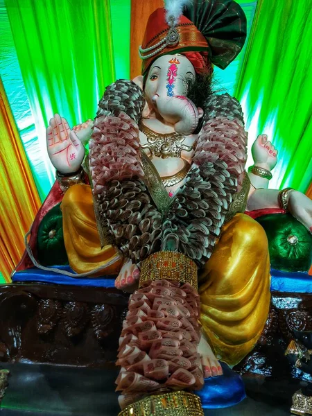 Bela Escultura Lord Ganesha Location Pune Maharashtra Índia — Fotografia de Stock