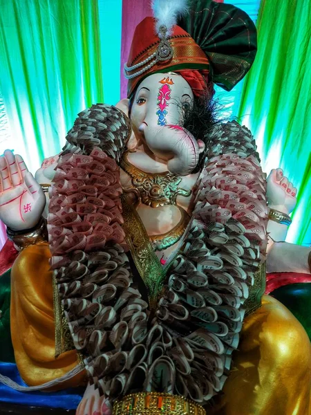 Hermosa Escultura Del Señor Ganesha Ubicación Pune Maharashtra India — Foto de Stock