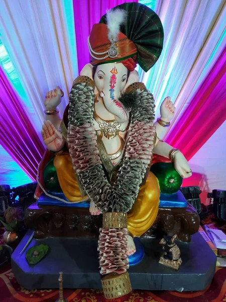 Prachtige Beeldhouwkunst Van Lord Ganesha Plaats Pune Maharashtra India — Stockfoto