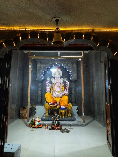 Όμορφη Γλυπτική Του Κυρίου Ganesha Τοποθεσία Pune Maharashtra Ινδία — Φωτογραφία Αρχείου