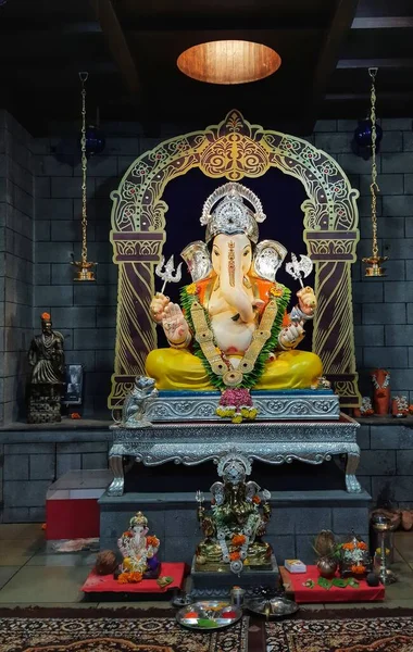 Bella Scultura Del Signore Ganesha Ganapatifestival2020 Pune Maharashtra India — Foto Stock