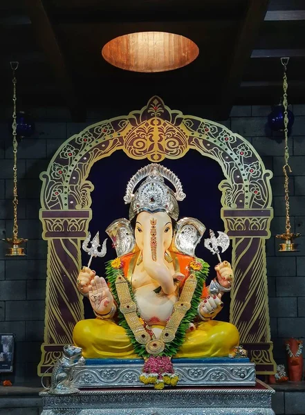 Bella Scultura Del Signore Ganesha Ganapatifestival2020 Pune Maharashtra India — Foto Stock