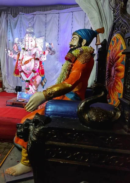 Signore Ganesha Scultura Chatrapati Shivaji Maharaj Scultura Pune Maharashtra India — Foto Stock