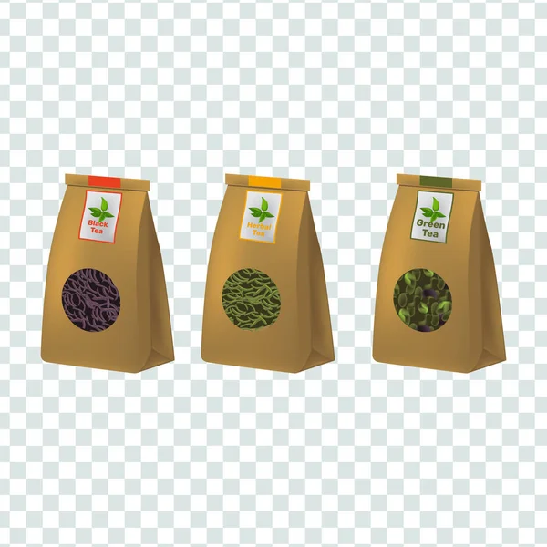 Vektör çizim gerçekçilik tarzı çay paketleme ile