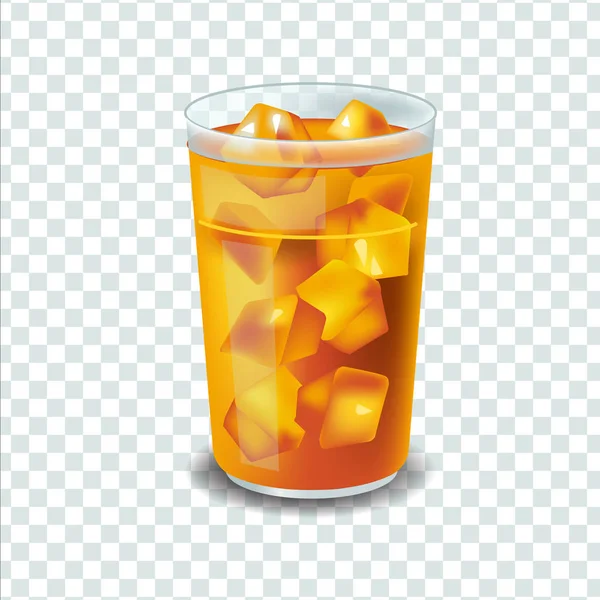 Vector illustration in real style about iced tea with ice — Stock Vector