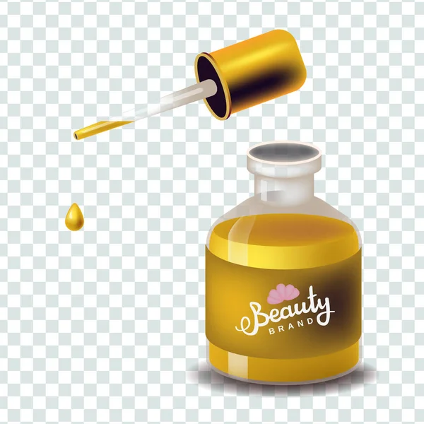 Vektorillustration i realism stil med kosmetiska med olja — Stock vektor