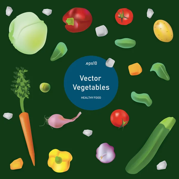 ベクトル リアリズムのスタイルは、健康食品を設定します。野菜 ロイヤリティフリーストックベクター