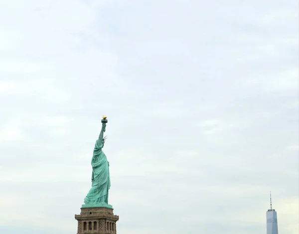 Статуя Свободы Снята Парома Октябре 2019 Года — стоковое фото