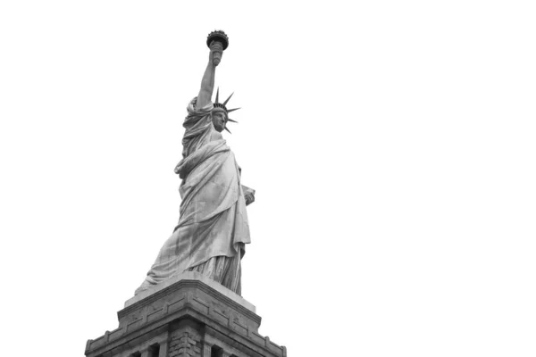 Statue Liberté Noir Blanc Prise Sur Île Liberté Octobre 2019 — Photo