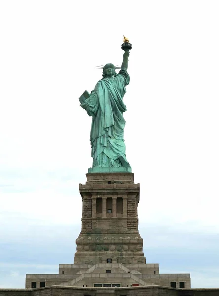 Statue Liberté Vue Dos Prise Sur Île Liberté Octobre 2019 — Photo