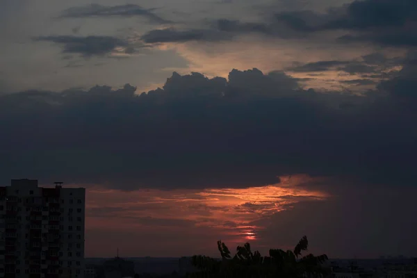 Ein Unvollendetes Bild Eines Vergehenden Tages Bei Sonnenuntergang Über Einer — Stockfoto