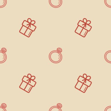 Modern düz tarzda düğün arka plan dikişsiz vektör deseni