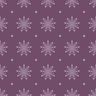 Ambalaj, duvar kağıdı illüstrasyon için kar taneleri ile Vektör Noel dikişsiz desen