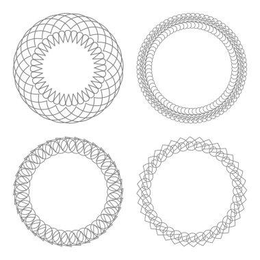 Dekorasyon için vektör dekoratif çerçeveler seti