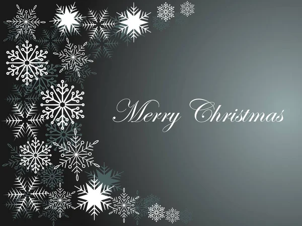 メリークリスマスと新年おめでとう招待状、カード、ポスター、バナーのデザインのための雪片と背景 — ストックベクタ