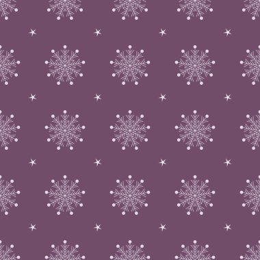 Paketleme için kar taneleri ve duvar kâğıdı resimleriyle kusursuz bir Noel deseni.