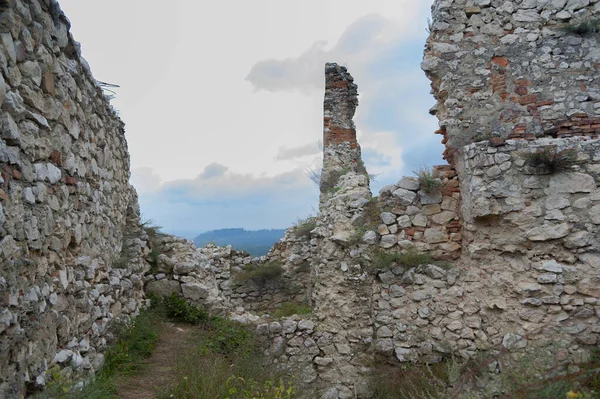 the picture shows the ruins of a city. abandoned city, ruined house