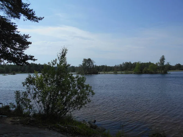 Bank Vuoksa Park Von Prisersk — Stockfoto