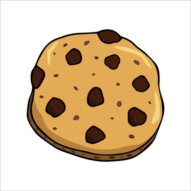 Beyaz arkaplan vektöründe çikolatalı kurabiye