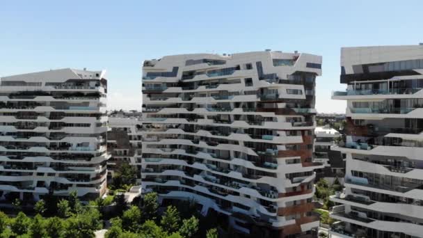 Famoso quartiere moderno di Milano, Italia, CityLife, Vista aerea, 2020 — Video Stock