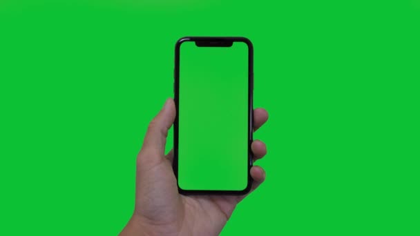 8 Smartphone gestos de mão, tela verde — Vídeo de Stock