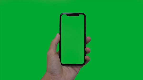8 Akıllı Telefon El Hareketleri, Yeşil Ekran — Stok fotoğraf