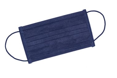 Hasta için siyah maske. Tipik 3 katmanlı burun ve ağız. Bakterilerden ve 2.5..