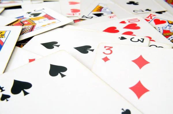 Juego Cartas Para Jugar Pquer Cartas Asar Juego Cartas Roja — Foto Stock