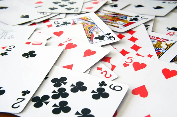 Juego Cartas Para Jugar Pquer Cartas Asar Juego Cartas Roja — Stockfoto